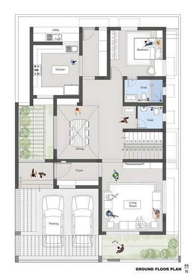 Ground floor plan north facing
