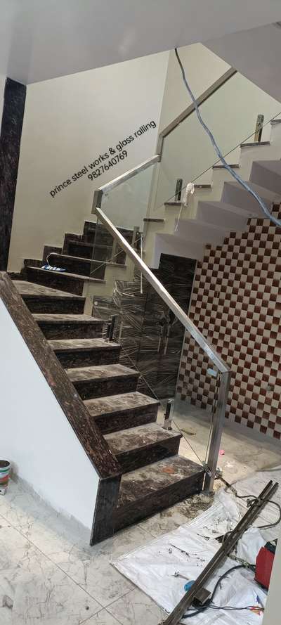 staircase glass ralling 304 #GlassHandRailStaircase