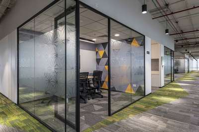 gypsum plus glass partition