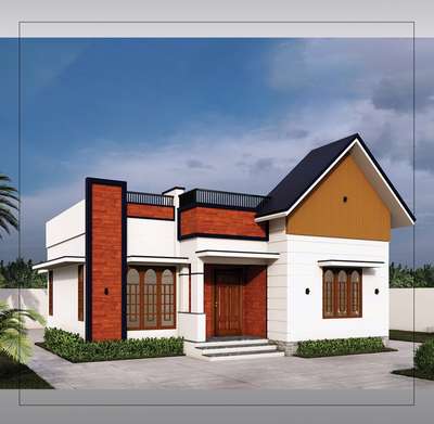 Elevation of a single-storey building at Peyad, Trivandrum