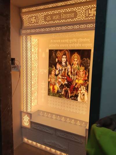 #Shiv#Mandir In # Home 
Designer Corian Mandir With Shiv Parivar
 # #