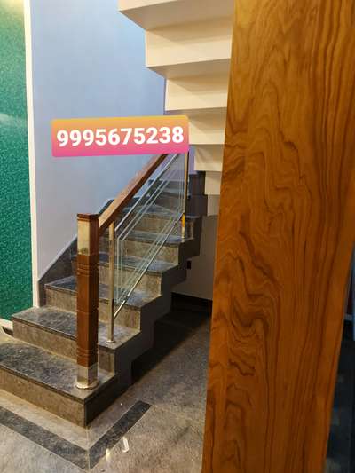 #ss handrai#wood+ss+glass handrail