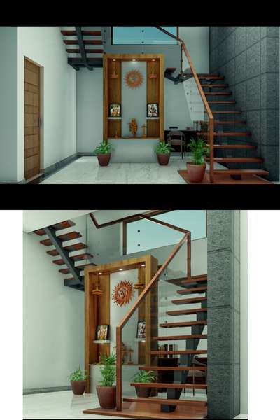 ready made stair with puja  #Architectural&Interior  #InteriorDesigner  #CivilEngineer  #HouseConstruction  #StaircaseDecors  #GlassStaircase  #SteelStaircase  #veedupani  #Designs