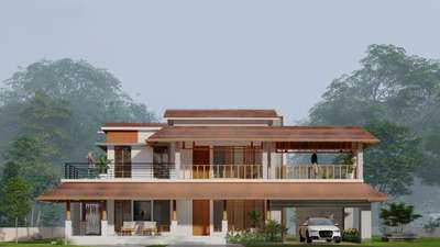 kerala style house exterior design  #exteriordesigns  #KeralaStyleHouse  #architecturekerala  #SlopingRoofHouse  #treaditional  #exterior_Work