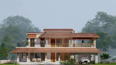 kerala style house exterior design  #exteriordesigns  #KeralaStyleHouse  #architecturekerala  #SlopingRoofHouse  #treaditional  #exterior_Work