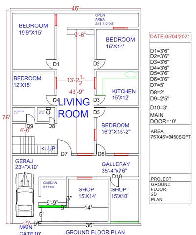 #75x46 house plan