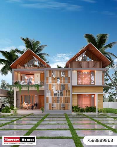 Escape to paradise in this breathtaking modern tropical villa. 🏡 Featuring distinctive twin peaks and warm wooden elements, this architectural gem blends indoor-outdoor living perfectly. 🌿 The contemporary design offers luxurious spaces surrounded by lush palm trees, creating your own private oasis. ✨ Perfect harmony of style and tropical tranquility.
#tropicalmodern #luxuryliving #dreamhouse #architecturegoals #villadesign #tropicalparadise #homeinspo #modernarchitecture #indooroutdoorliving #dreamhomeinspo