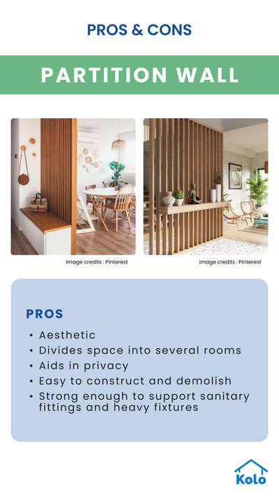 Partition Walls can be an excellent addition to your home.

Tap ➡️ to view both pros and cons about partition walls before going for one.

Learn about both sides of a building element with our new series. 👍🏼

Learn tips, tricks and details on Home construction with Kolo Education 🙂

If our content has helped you, do tell us how in the comments ⤵️

Follow us on @koloeducation to learn more!!

#education #architecture #construction #building #interiors #design #home #interior #expert #koloeducation #proscons #partitionwall #wall #partition
