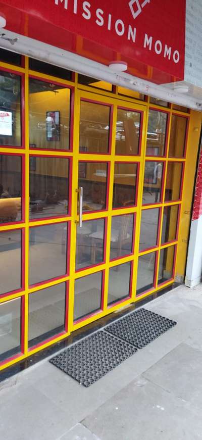 Aluminium partiosn with Glass #aluminiumprofilegates  #GlassDoors