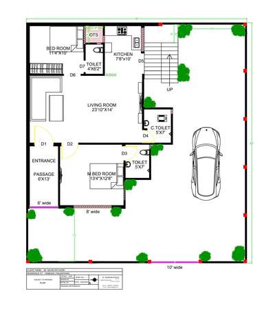 Plan at 1190sqft 
#plan
#FloorPlans 
#designproject 
#planinng 
#autocad 
#WestFacingPlan