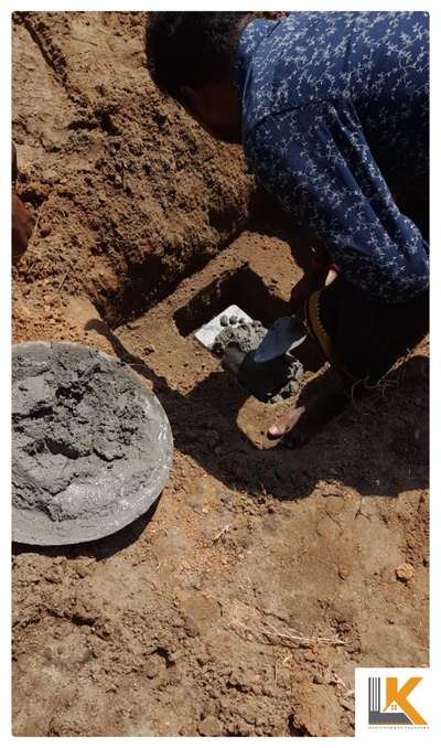 stone laying at parumala site.
Our first work in the field of construction.
 #beginning 
 #3BHKHouse 
 #ContemporaryHouse