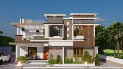 Two story house elevation 1897 sqft #ElevationDesign #two-story #3D_ELEVATION