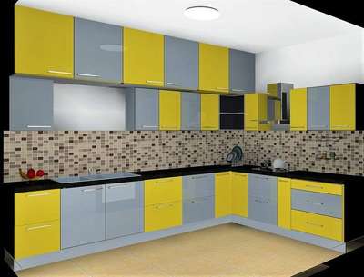 #KitchenIdeas  #LShapeKitchen  #KitchenCabinet  #ModularKitchen