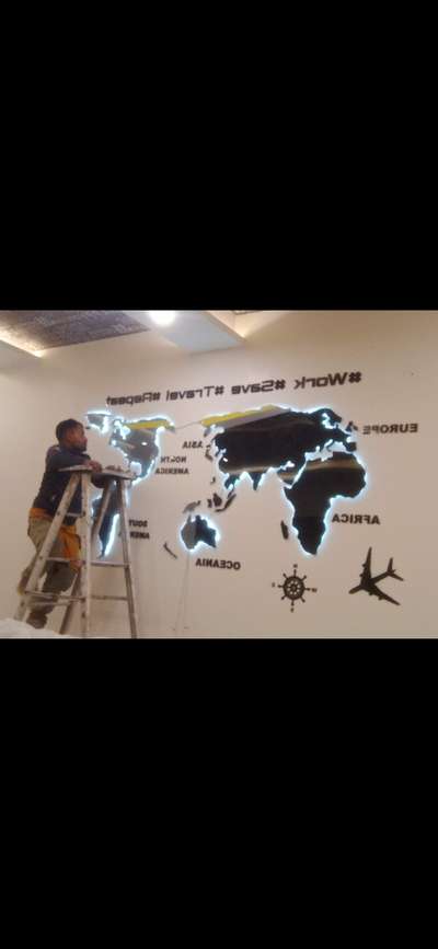 world map on wall