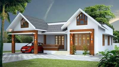 #Single story House
#Front View
#Elevation Home
#Tiled Roof