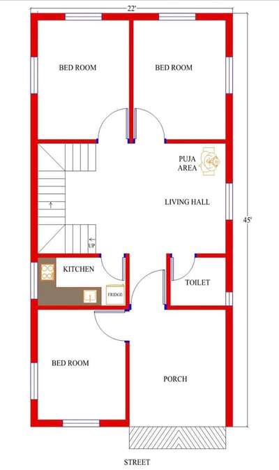22'x45'House plan Layout design #training #viralkolo