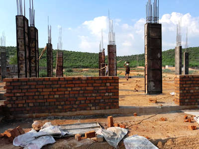 ground level column and brick work