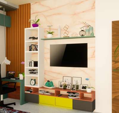 Tv unit design for a residence in rewari  #interior design