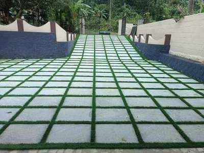 Bangalore stone work with grass artificial