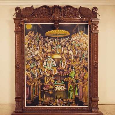 MY WORK             Sri RAMA PATTABHI SHEAKHAM. OIL PAINT WITH WOODEN FRAME