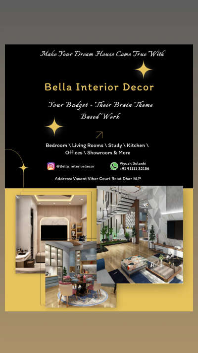 For house interiors contact

BELLA INTERIOR DECOR 
.
.
Make Your Dream House Come True With @bella_interiordecor 
.
.
• Your Budget ~ Their Brain 
• Themed Based Work
• BedRooms, Living Rooms, Study, Kitchen, Offices, Showrooms & More! 
.
.

.
Address :-  Indore m.p. 

Credits: bella_interiordecor 

#interiordesign #design #interior #homedecor
#architecture #home #decor #interiors
#homedesign #interiordesigner #furniture
 #designer #interiorstyling
#interiordecor #homesweethome 
#furnituredesign #livingroom #interiordecorating  #instagood #instagram
#kitchendesign #foryou #photographylover #explorepage✨ #explorepage #viralpost #trending #trends #reelsinstagram #exploremore   #kolopost   #koloapp  #koloviral  #koloindore  #InteriorDesigner  #indorehouse   #LUXURY_INTERIOR   #luxurysofa   #luxurylivingroom  #koloapppurchase  #koloindore  #koloviral  #kolopost  #koloamaterials