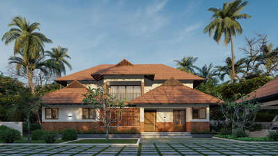 Proposed Residence at Chettikulangara, Alappuzha  
#architecturedesigns #modernhousedesigns #ContemporaryDesigns #ContemporaryHouse #minimaldesign #residentialdesign #ProposedResidentialDesign
#TraditionalHouse #traditionalelevation #tropicaldesign #tropicalmodernism