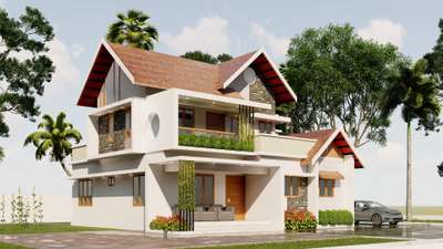 3 d design 4 bhk  #4BHKPlans #3dhousedesign #Kozhikode #Thrissur #Palakkad