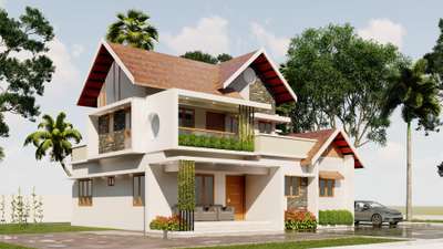 3 d design 4 bhk  #4BHKPlans #3dhousedesign #Kozhikode #Thrissur #Palakkad