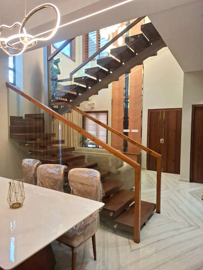fabricated stair ❤️ #StaircaseDecors #GlassHandRailStaircase  #GlassStaircase  #metalstaircase #StaircaseDesigns