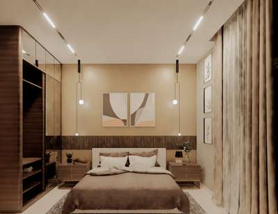 A modern and stylish bedroom interior design.
.
.
#modernbedroomideas #interiordesing #MasterBedroom #WardrobeDesigns #FlooringTiles #wallpaneling #magneticlights #photoframes #bedsidetable #hanginglights