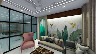 contemporary theme living design (siliconncity indore)