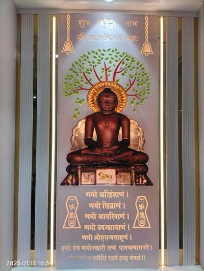 bhagwan mahavir jain temple in Home panels Design  #mandir  #InteriorDesigner