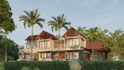 Luxury Abode @ Kuzhalmannam
 #tropicaldesign  #tropicalhouse #lineardesign #luxuryhomes #keralahomeconcepts #architecturedesigns #architecturalvisualization #Palakkad  #architectspalakkad