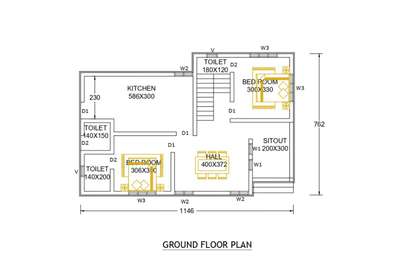 2bhk
groundfloor
sqft874
client name:vahida
location:pattambi, palakkad
 #2BHKPlans #2DPlans