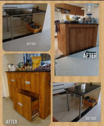 steel table wooden finishing #wefixitforyou