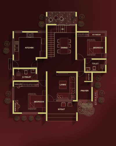 Kerala Budget Home Plan 🏡 2BHK | SINGLE STORY |
Area : GF - 1231 sq.ft | Design: @sthaayi_design_lab 

.
#sthaayi_design_lab #sthaayi 
#floorplan | #architecture | #architecturaldesign | #housedesign | #buildingdesign | #designhouse | #designerhouse | #interiordesign | #construction | #newconstruction | #civilengineering | #realestate #kerala #budgethome #keralahomes