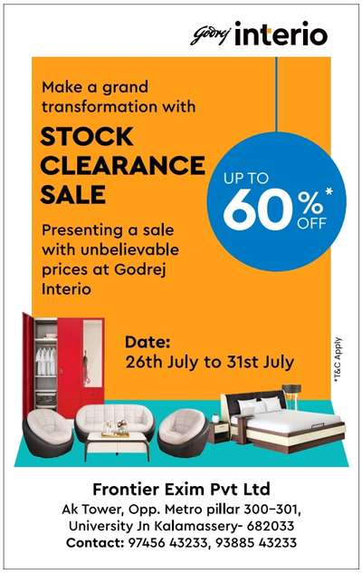 Godrej Interio.....
Stock clearance sale......
 



 #godrej  #InteriorDesigner #furniture  #kochi  #Ernakulam #Kalamassery #LivingRoomSofa