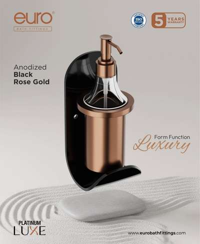 Luxury isn’t loud. It’s felt.
Introducing Euro Anodized Black Rose Gold bathroom accessories — where modern design meets lasting performance.
✔ Premium anodized finish
✔ Corrosion & rust resistant
✔ Smooth pump action
✔ 5 Years Warranty
✔ Designed for luxury bathrooms
Upgrade your everyday routine with details that matter.
Form. Function. Luxury.
High-Reach Hashtags (mix of niche + trending):
#LuxuryBathroom
#BathroomAccessories
#RoseGoldDesign
#BlackAndGold
#ModernBathroom
#HomeUpgrade
#InteriorDesignIndia