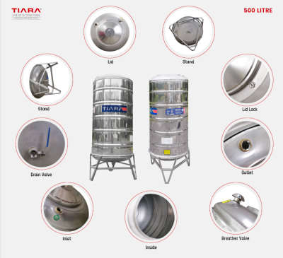Tiara Stainless Steel Water Tank 500 L