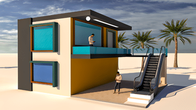 A villa layout Plan 3D Front elevation design
