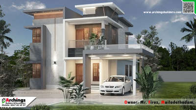 Owned by : Mr. Firdous, Mailadathadam. #Villa #HouseDesigns  #Kannur  #ContemporaryHouse #3BHKPlans