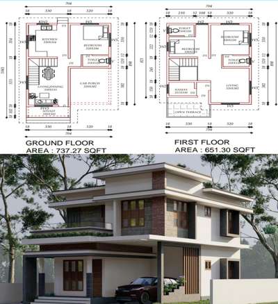 1389  sqft 2D plan and 3D view
 #FloorPlans #3dview