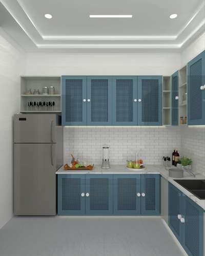 Modular Kitchen design in pastel tone color 
#KitchenIdeas #LShapeKitchen #KitchenDesigns