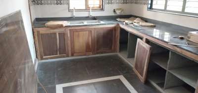 kitchen flat from wooden door  #