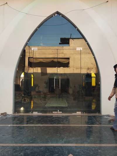 mosque fremless glass work  #