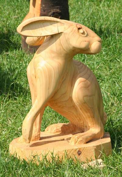 wood carving sculpture for garden area