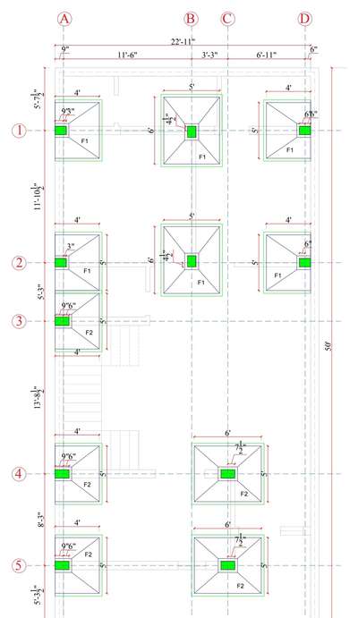 # COLUMN MARKING # FOUNDATION PLAN # STRUCTURE DRAWING # 2D LAYOUT PLAN # 2BHK FLOOR PLAN