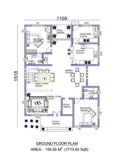 1700 sqft 2bhk ground floor plan designing 

client :Ashok 

 #2BHKPlans  #architecturedesigns  #homeplans