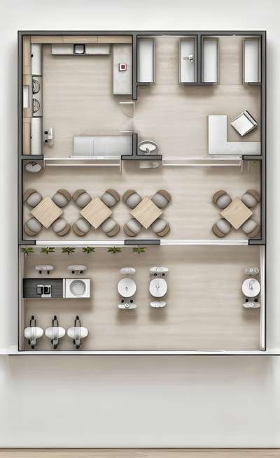 Modern Restaurant 2D layout Plan