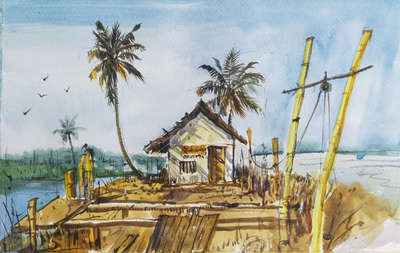 watercolor painting kadamakudi